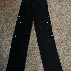 Black Cargo Women Jeans